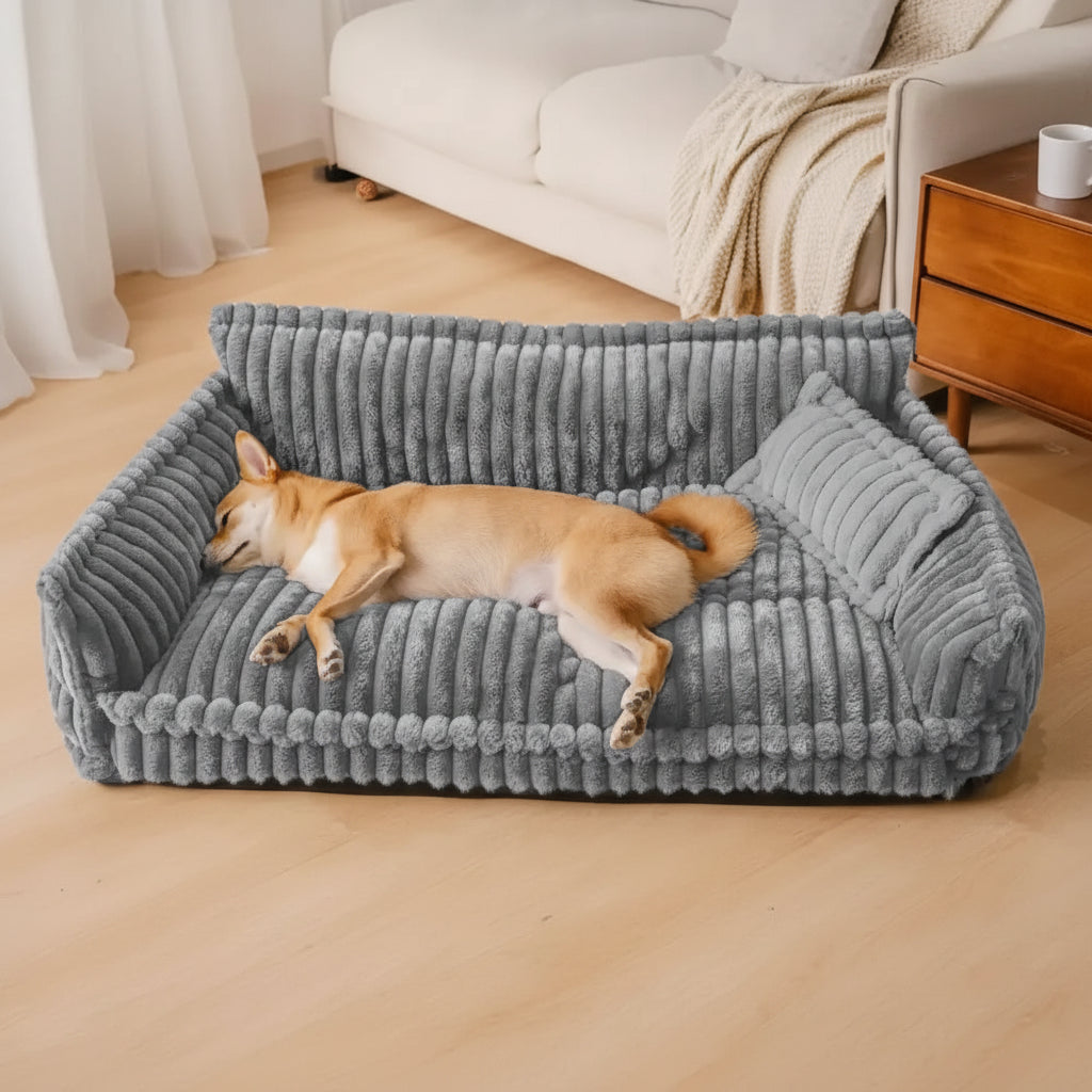 Orthopedic Dog Bed Sofa – Washable Plush Foam Pet Couch