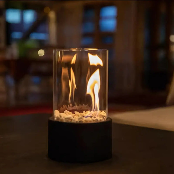 Tischkamin Tragbar Glas Metall Innenraum Feuerfunktion
