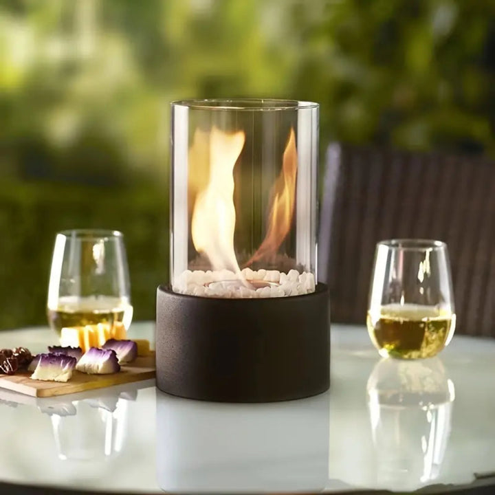Tischkamin Tragbar Glas Metall Innenraum Feuerfunktion