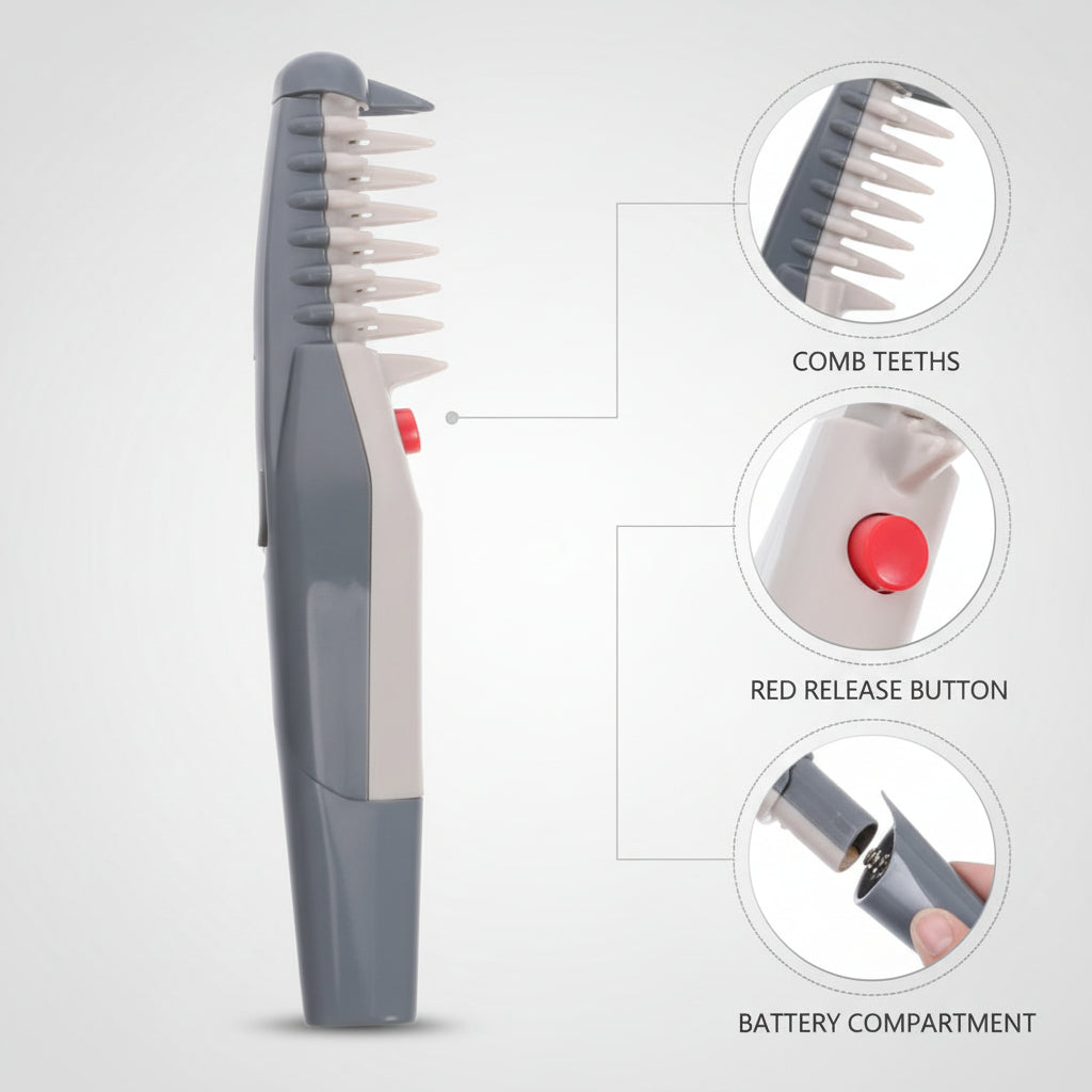 Pet Grooming Comb for Mats and Tangles Ergonomic Detangling Tool