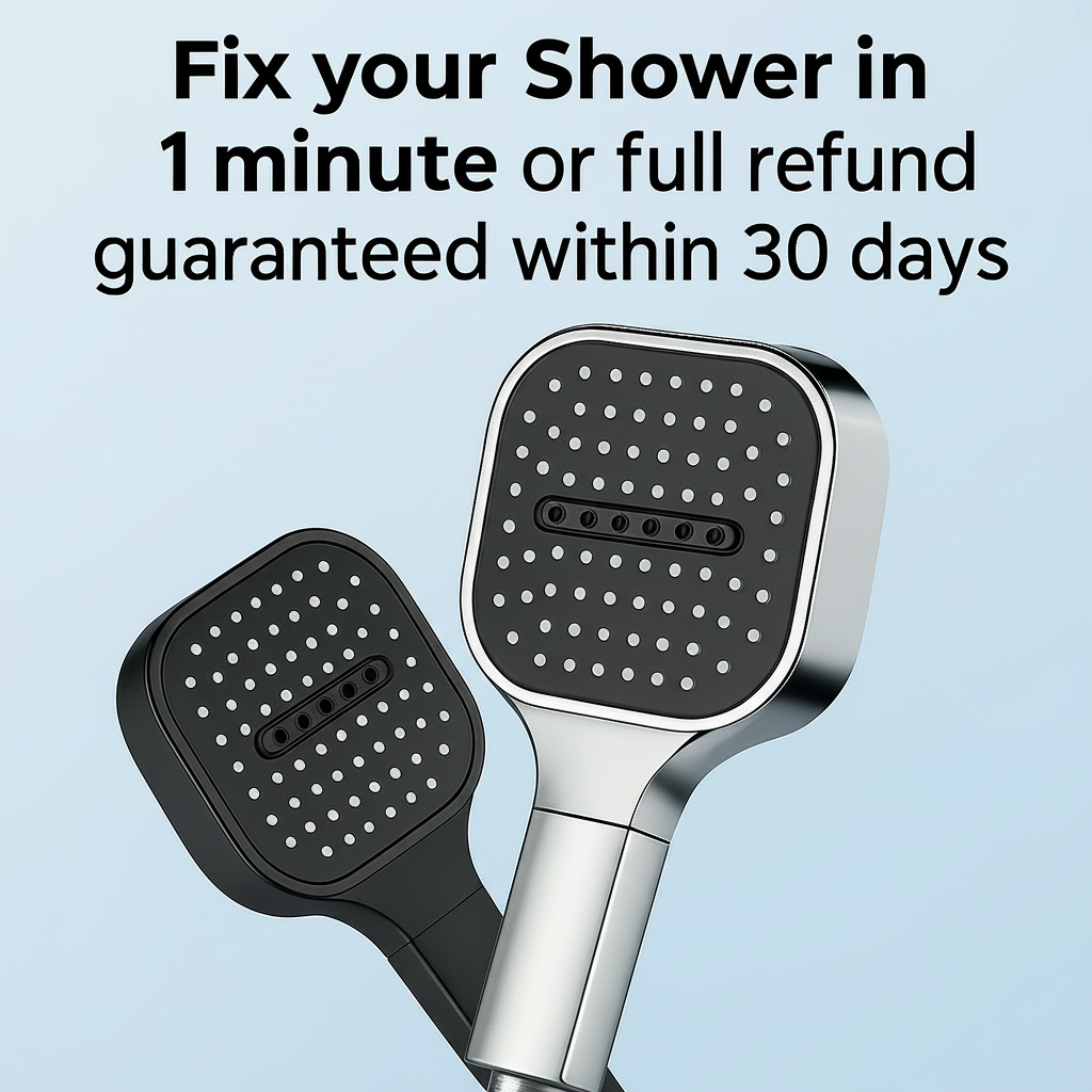 High Pressure Shower Head with Turbo Boost & Filtration – Powerful Spray for Low Water Pressure