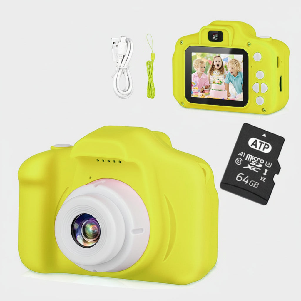 Kids Camera with 64GB Card – 12MP Digital Toy Camera for HD Video & Creative Play