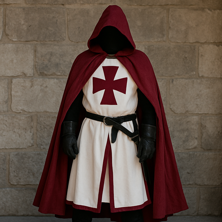 Halloween Costume Medieval Knight Crusader Cape and Tunic Set