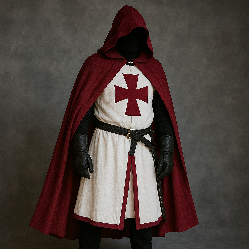 Halloween Costume Medieval Knight Crusader Cape and Tunic Set