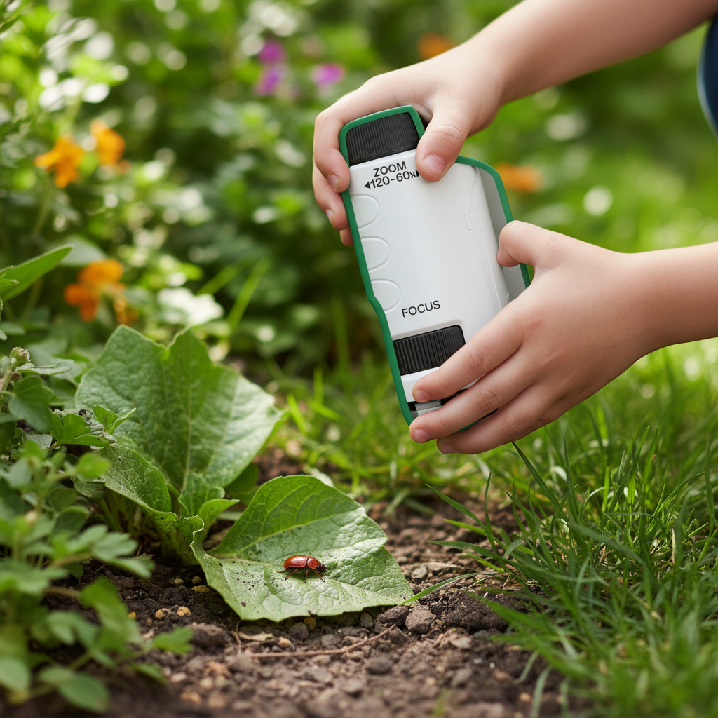 Kids Microscope for Outdoor Nature Exploration – STEM Science Toy