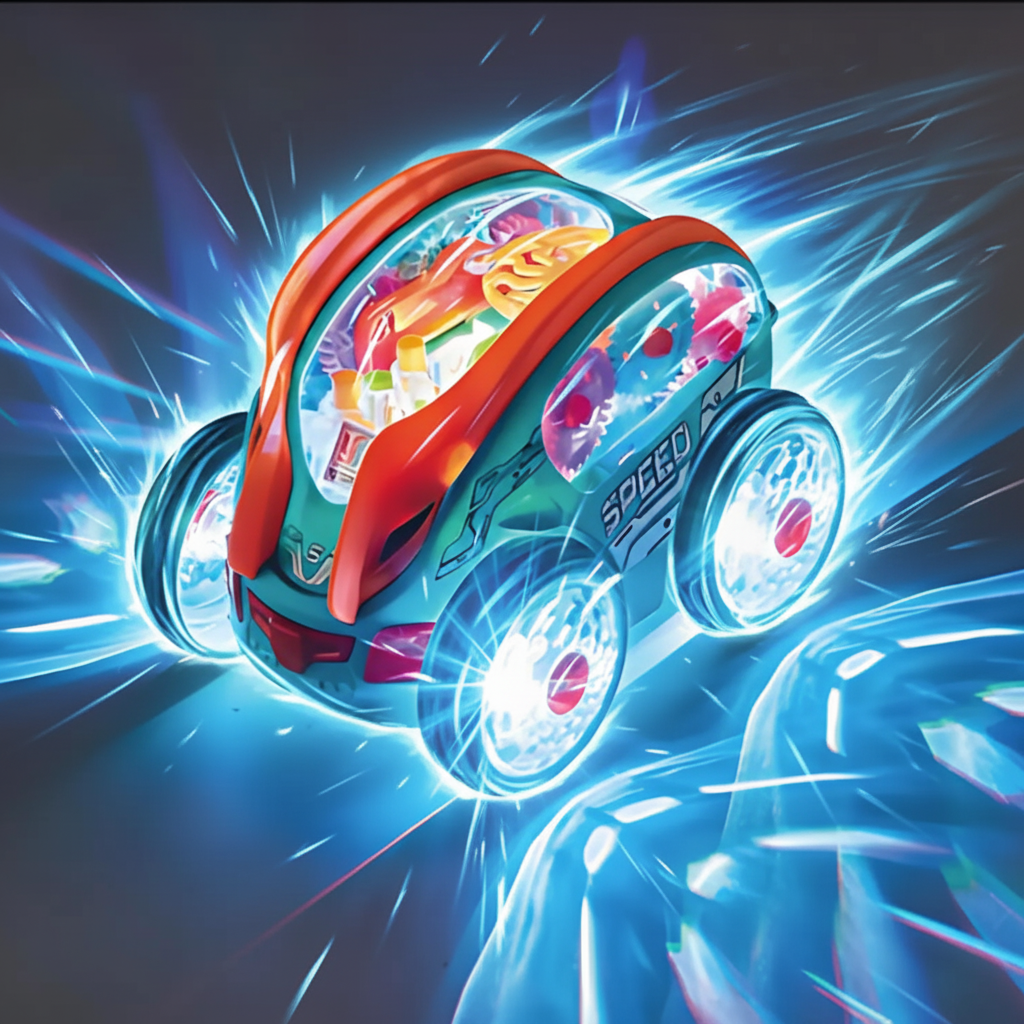 Stunt Car Toy with LED Lights and Music – 360° Spinning Action Car for Toddlers