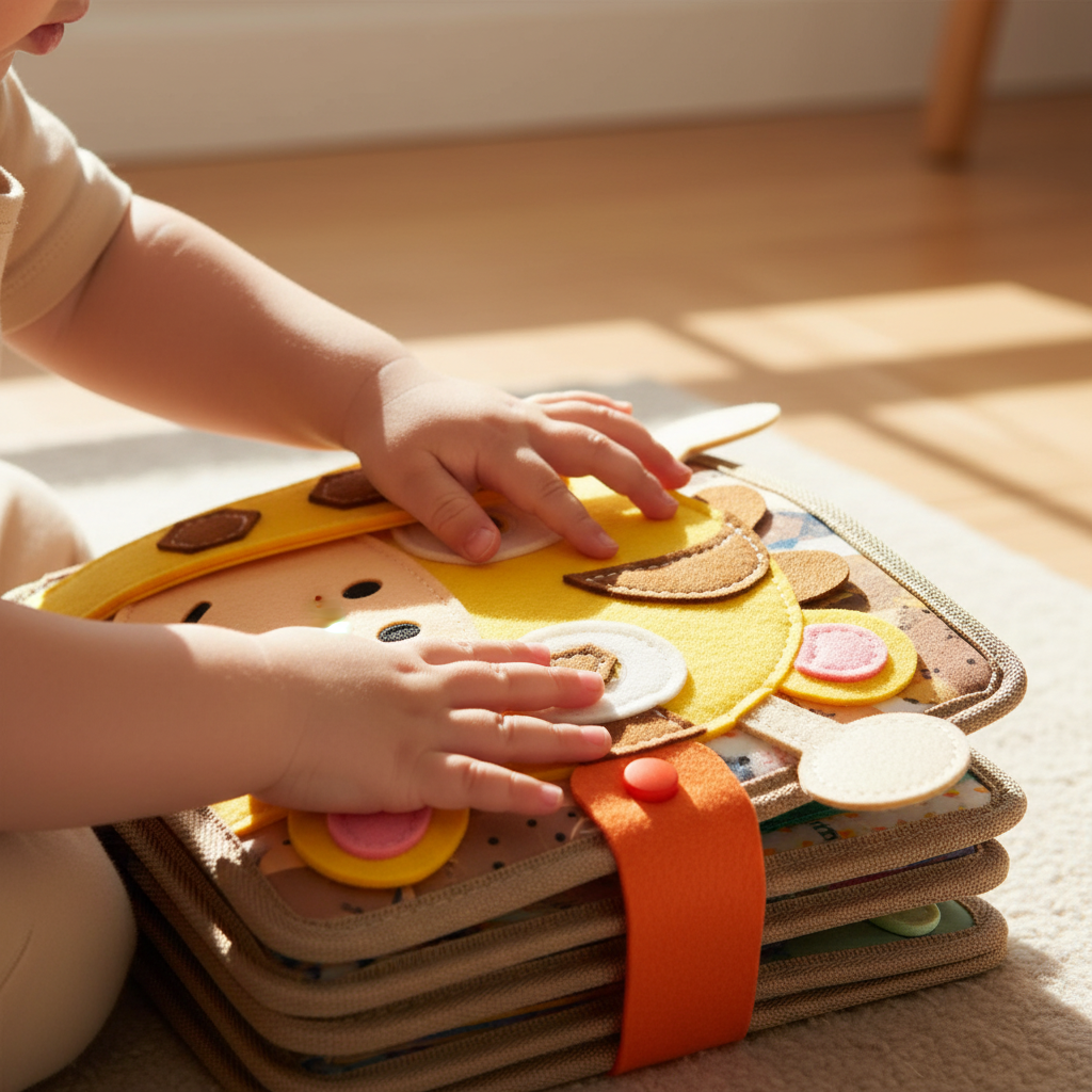 Aktivitetsbok för småbarn – Montessori tyst bok med sensoriska aktiviteter