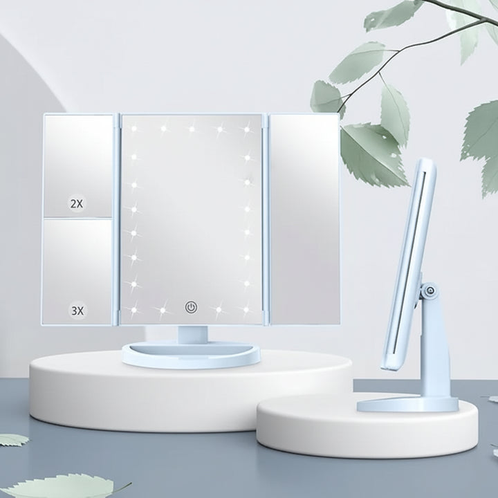 Makeup Mirror Lighted Vanity Trifold LED Magnification Desk