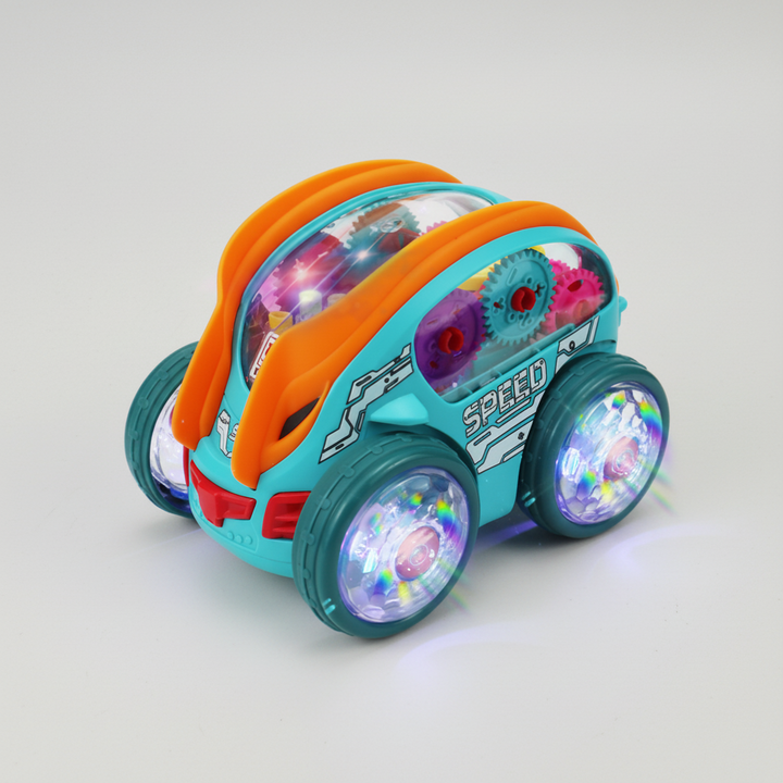 Stunt Car Toy with LED Lights and Music – 360° Spinning Action Car for Toddlers