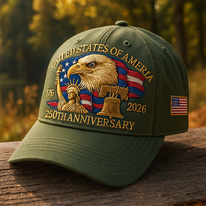 Patriotic Eagle Baseball Cap 250th Anniversary Veterans Hat