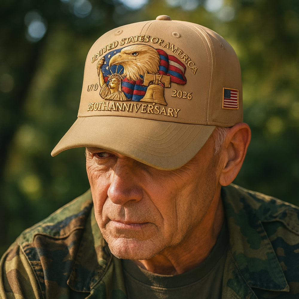 Patriotic Eagle Baseball Cap 250th Anniversary Veterans Hat