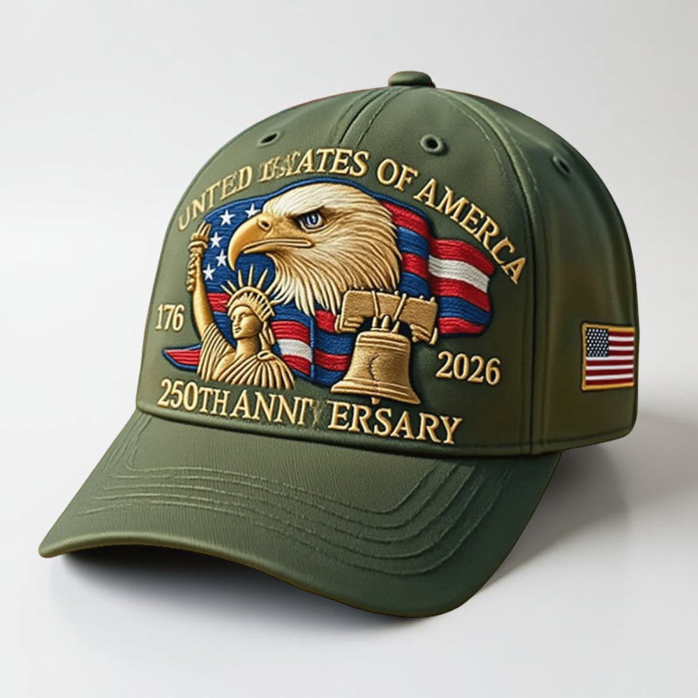 Patriotic Eagle Baseball Cap 250th Anniversary Veterans Hat