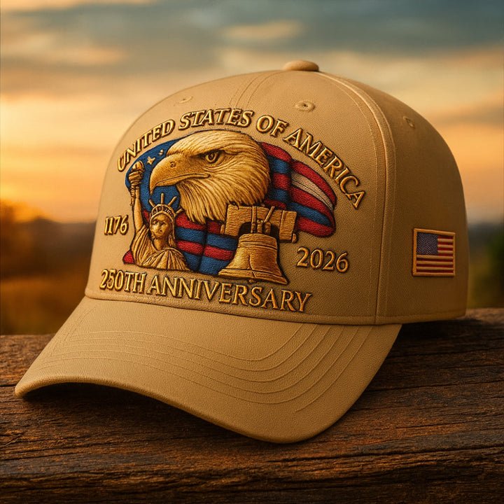 Patriotic Eagle Baseball Cap 250th Anniversary Veterans Hat