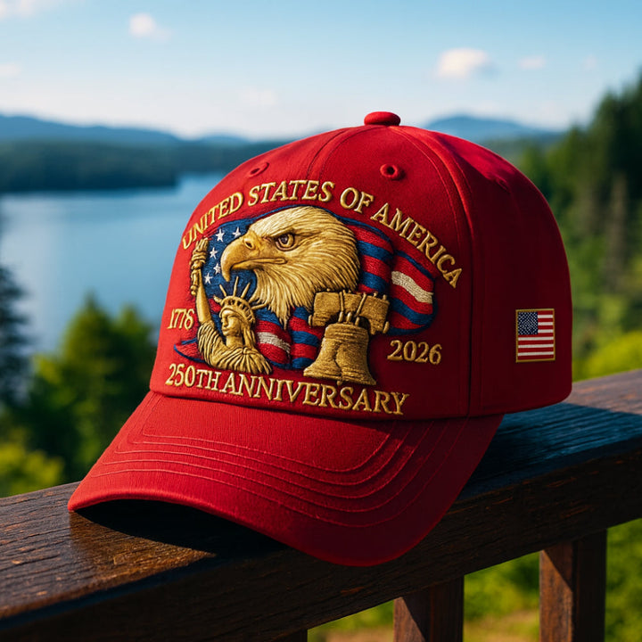 Patriotic Eagle Baseball Cap 250th Anniversary Veterans Hat