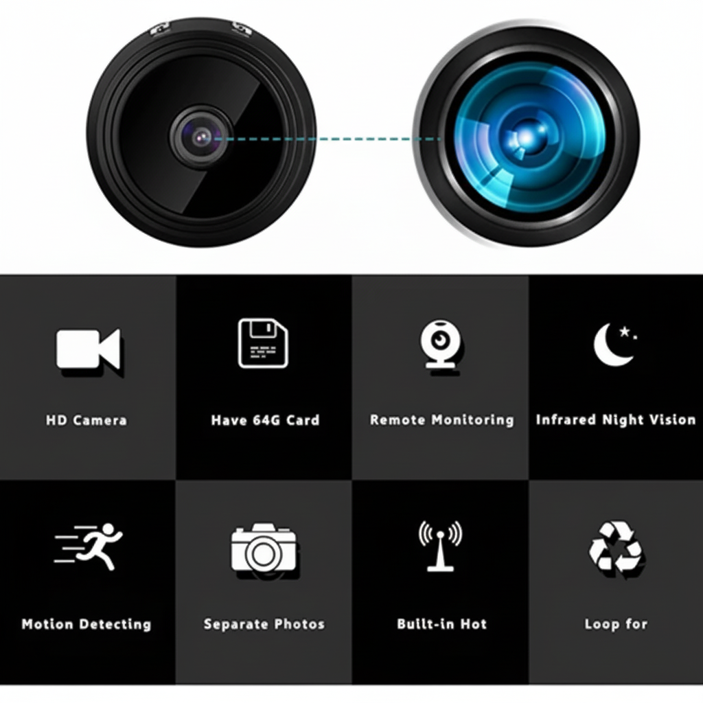 Wireless Security Camera Night Vision WiFi Mini Hidden