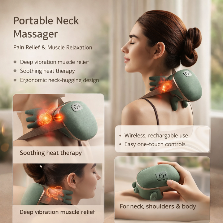 Nackmassager med värme och vibration – lindra spänningar och muskelvärk