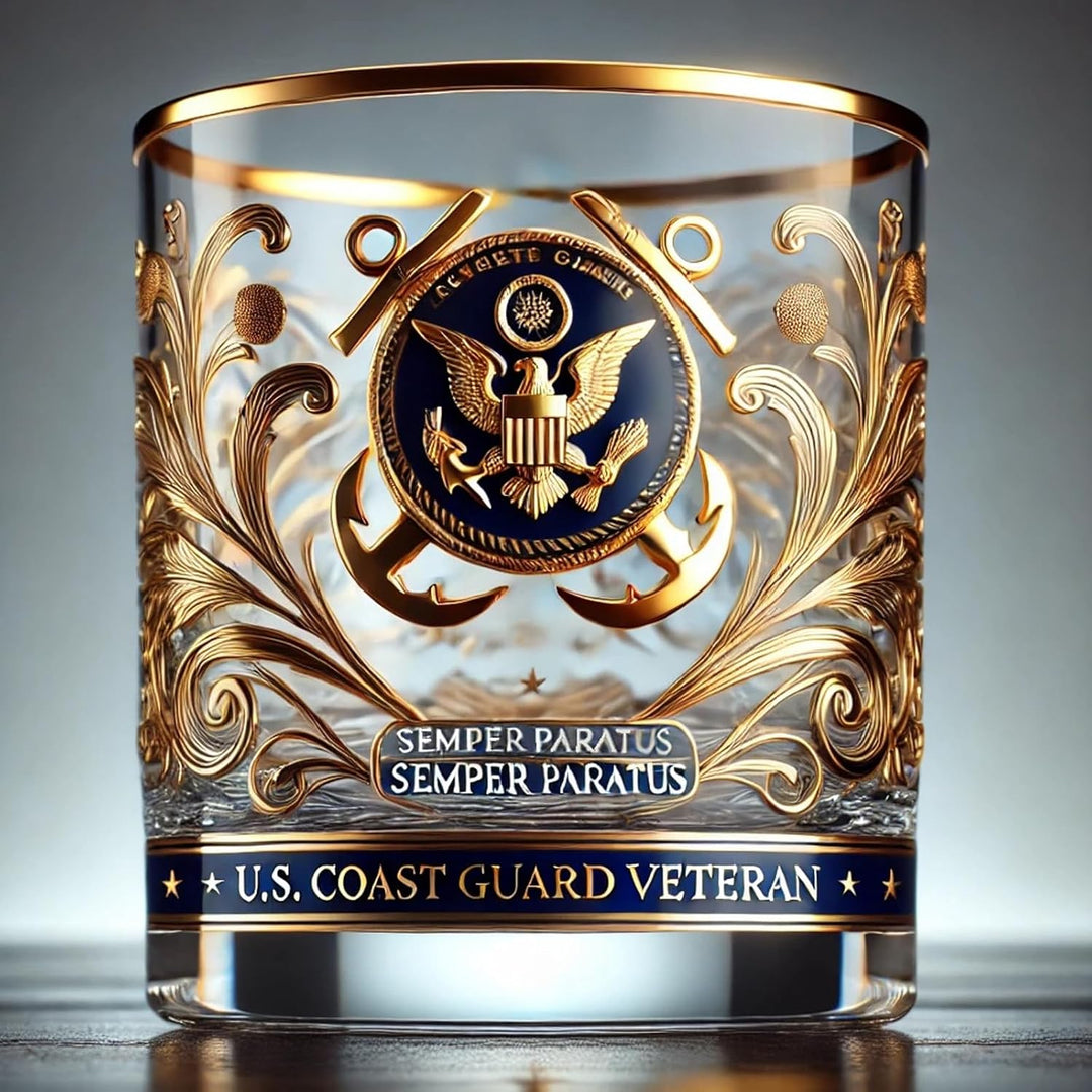 Veteran Whiskeyglas med gulddetaljer – Militär present