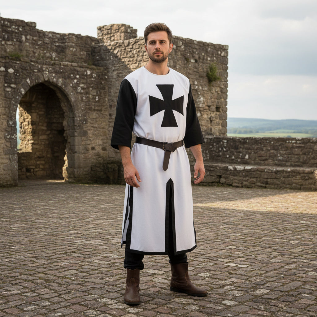 Halloween Costume Medieval Knight Crusader Cape and Tunic Set