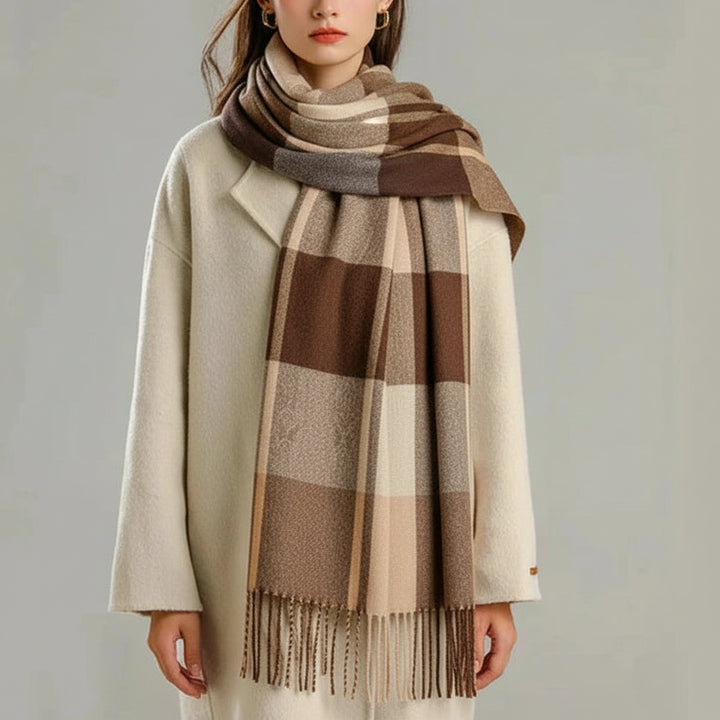 Schal Damen Kariert Oversize Winter Warm Tuch