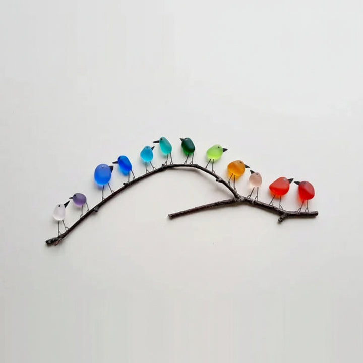 Wall Art Sea Glass Birds Driftwood Coastal Home Decor