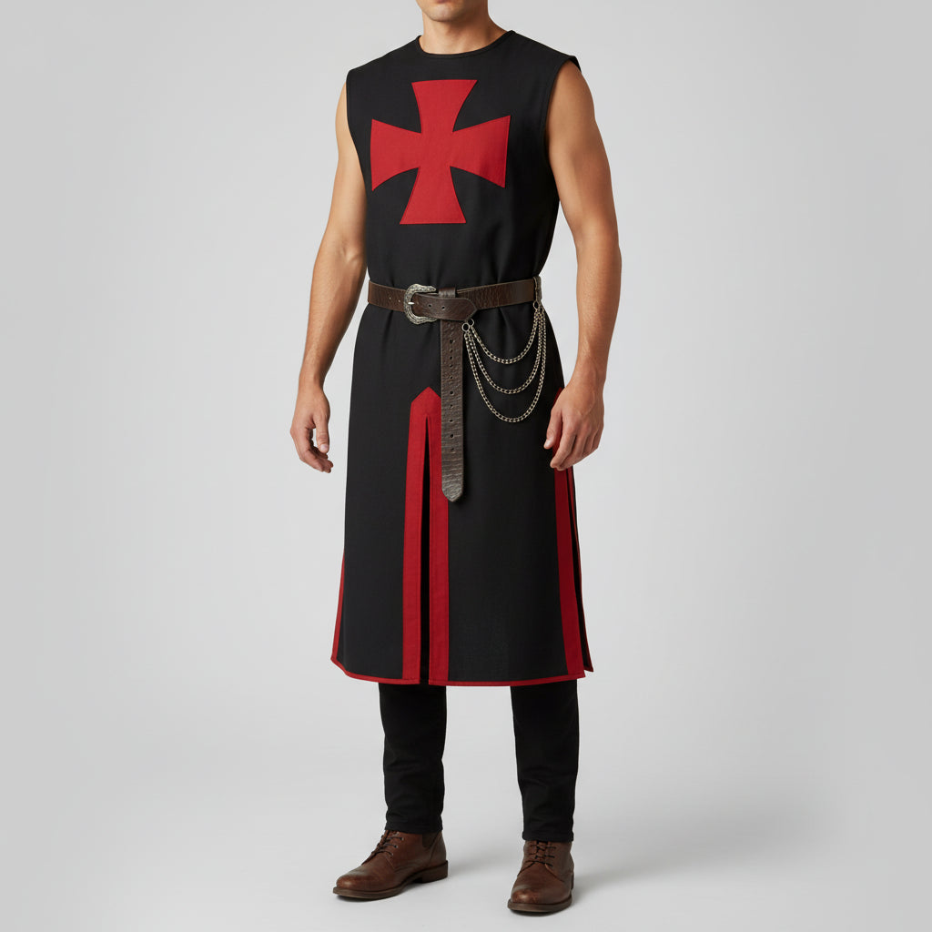 Halloween Costume Medieval Knight Crusader Cape and Tunic Set