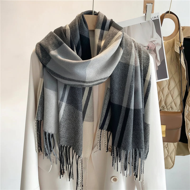 Schal Damen Kariert Oversize Winter Warm Tuch