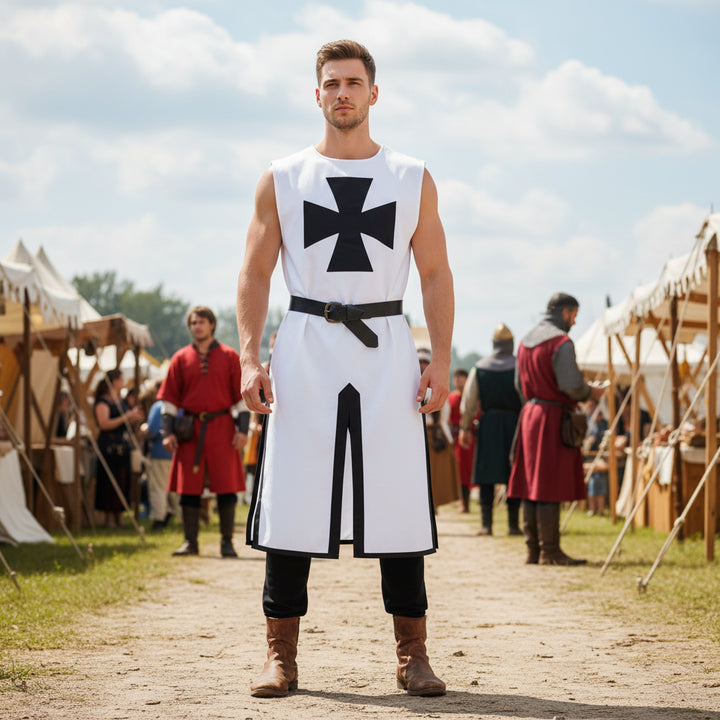 Halloween Costume Medieval Knight Crusader Cape and Tunic Set