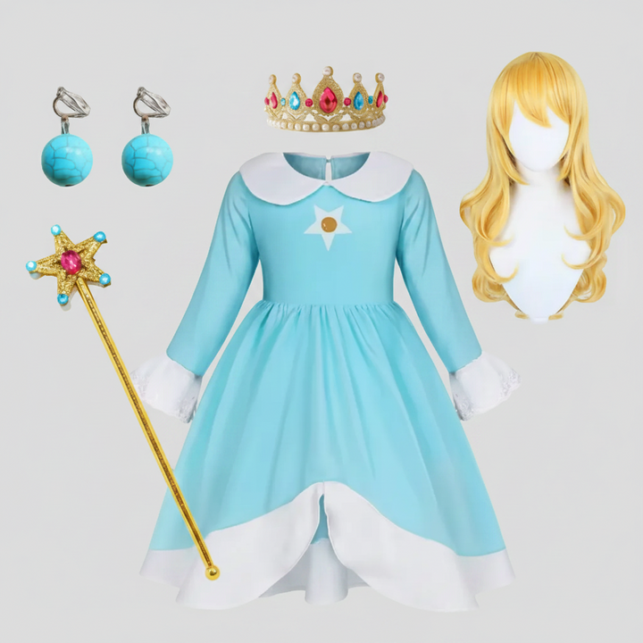 Prinsessklänning för Halloween – Magisk dräkt med krona & trollstav