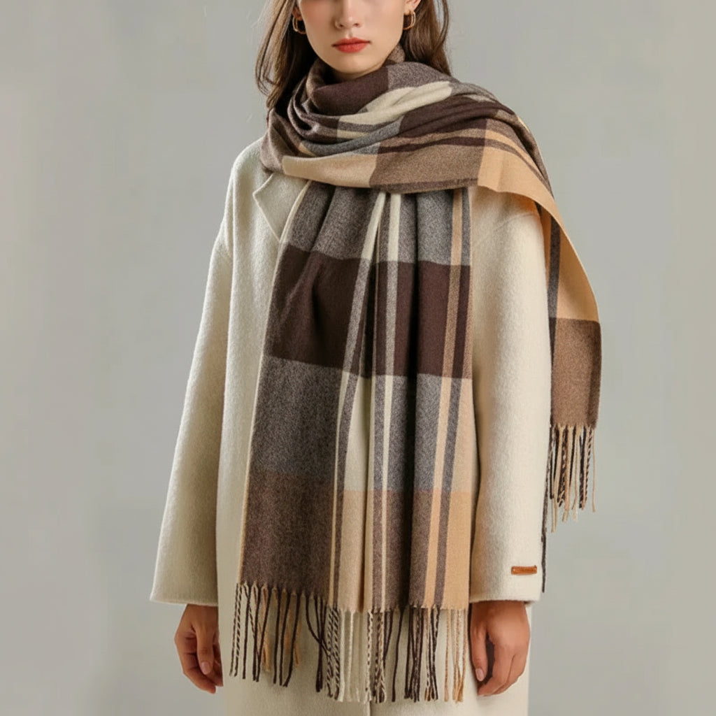 Schal Damen Kariert Oversize Winter Warm Tuch