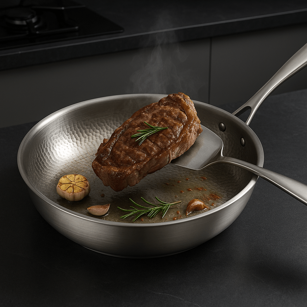 Padella in Acciaio Inossidabile Titanio per Cucina a Induzione