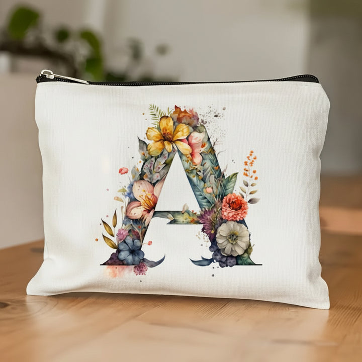 Throw Pillow Cover Alphabet Floral Decorative Zipper Cushion