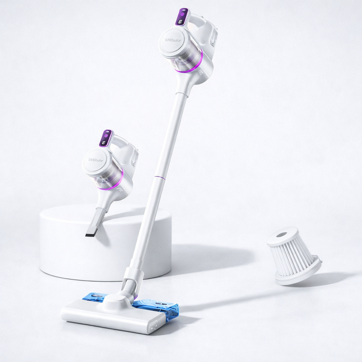 Cordless Vacuum Cleaner Lightweight Stick LED Floor Cleaner