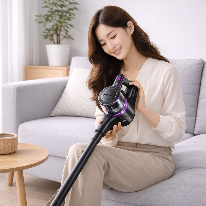 Cordless Vacuum Cleaner Lightweight Stick LED Floor Cleaner