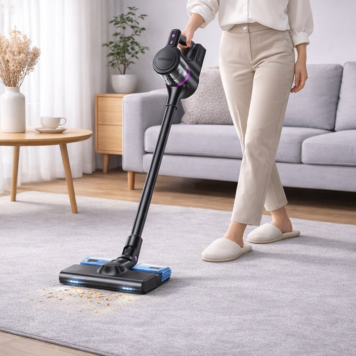 Cordless Vacuum Cleaner Lightweight Stick LED Floor Cleaner