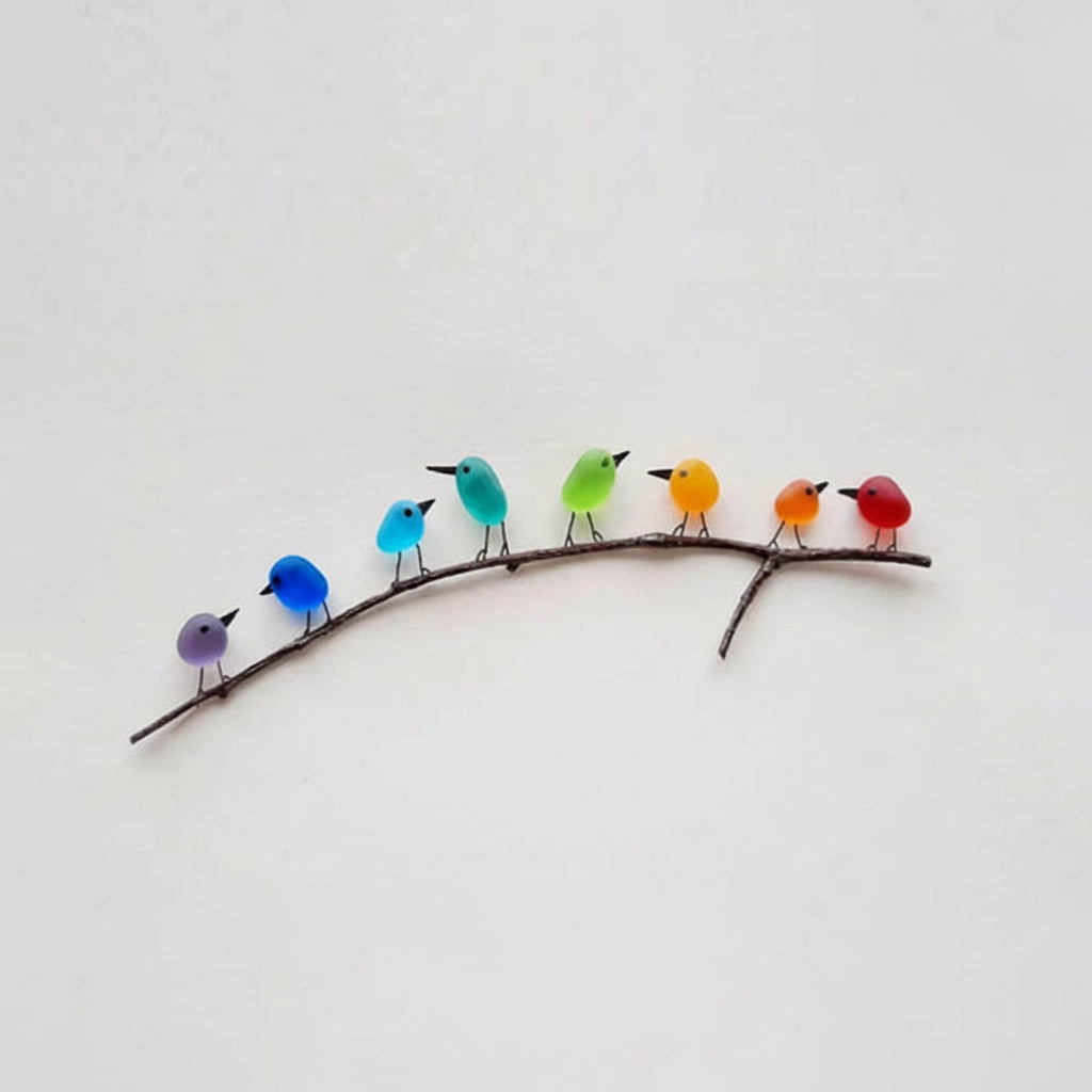 Wall Art Sea Glass Birds Driftwood Coastal Home Decor