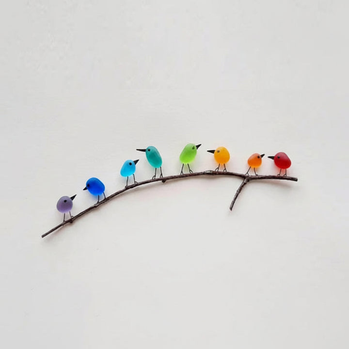 Wall Art Sea Glass Birds Driftwood Coastal Home Decor