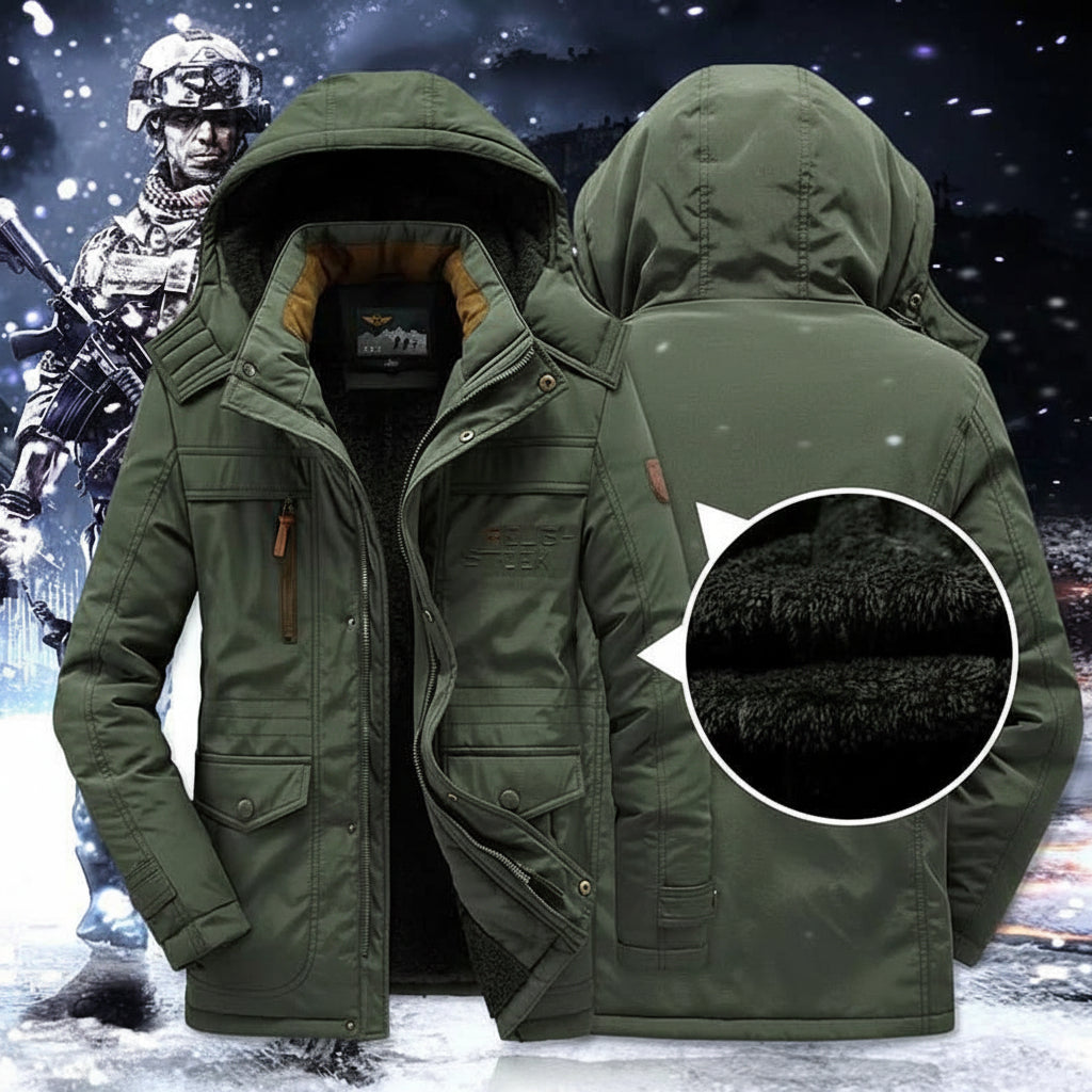 Men's Quilted Parka Jacket | Hooded Winter Coat Windproof Outdoor