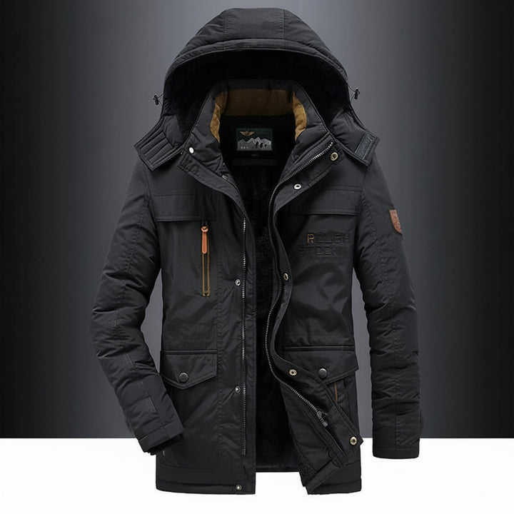 Men's Quilted Parka Jacket | Hooded Winter Coat Windproof Outdoor