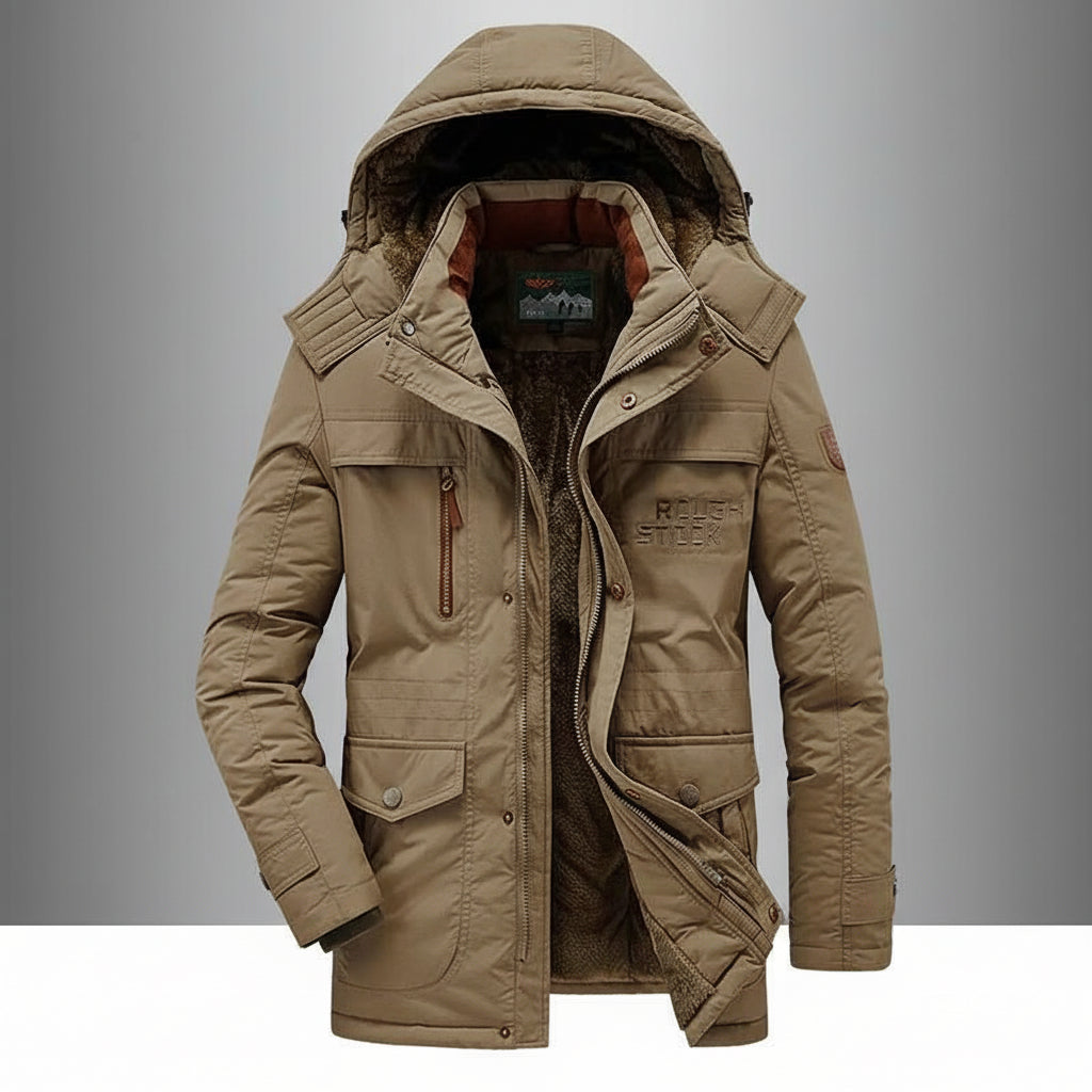 Men's Quilted Parka Jacket | Hooded Winter Coat Windproof Outdoor