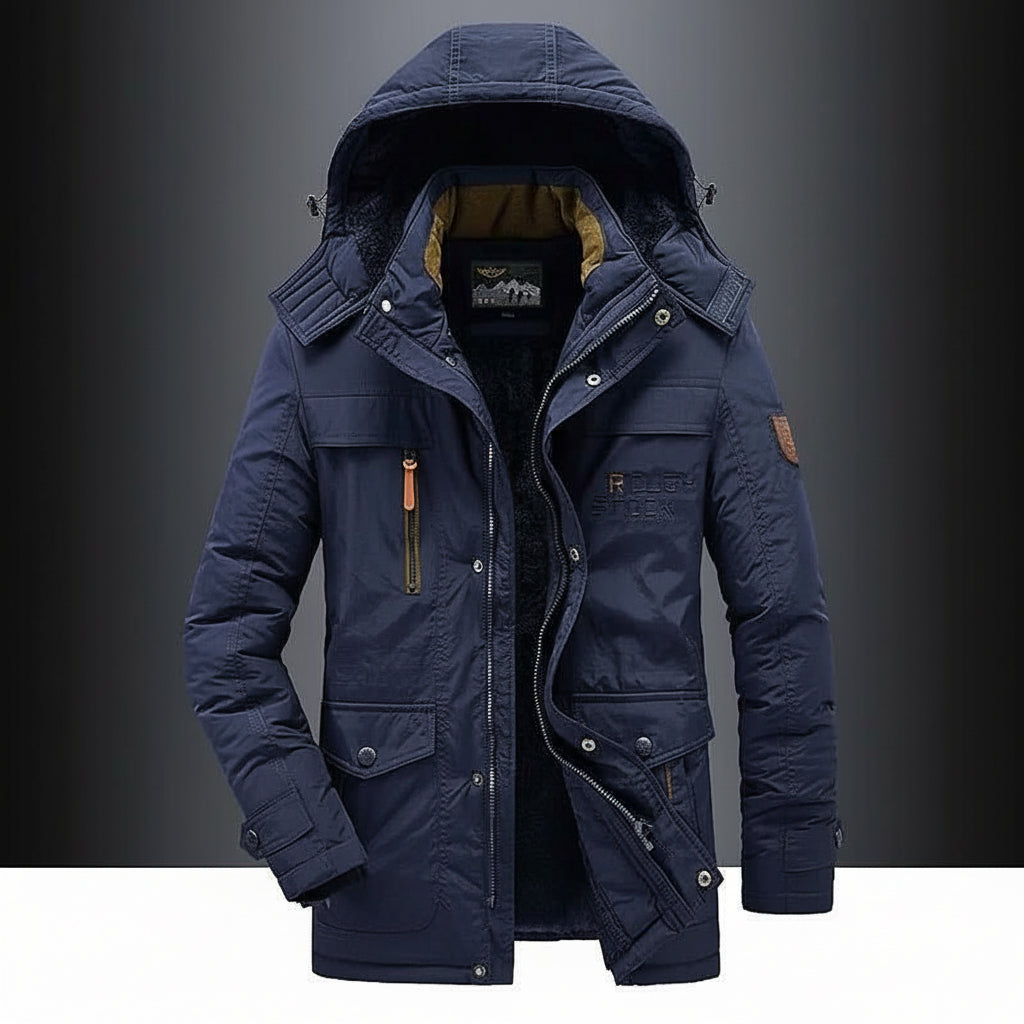 Men's Quilted Parka Jacket | Hooded Winter Coat Windproof Outdoor
