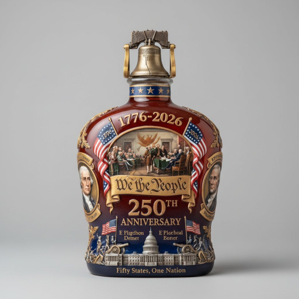 Decanter per Whiskey Anniversario in Cristallo Design Commemorativo