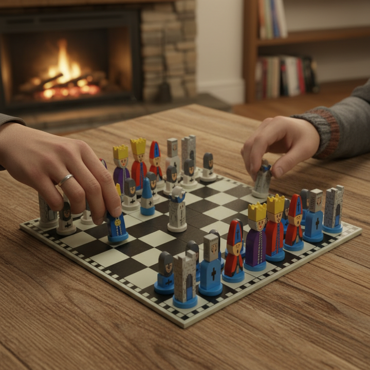 Scacchi Bambini Legno Gioco Tavolo Educativo Strategia