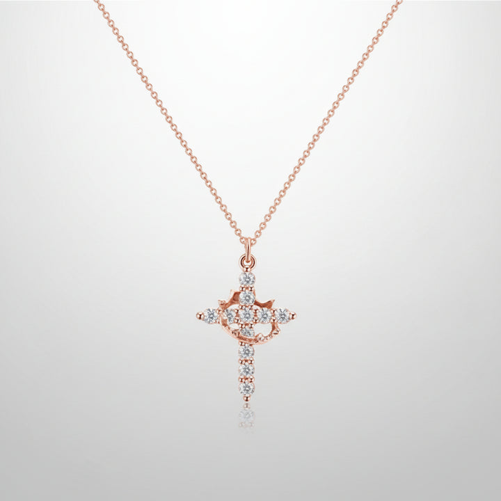 Korshalsband med krona – Guld, silver & roséguld – Tro & symbolik
