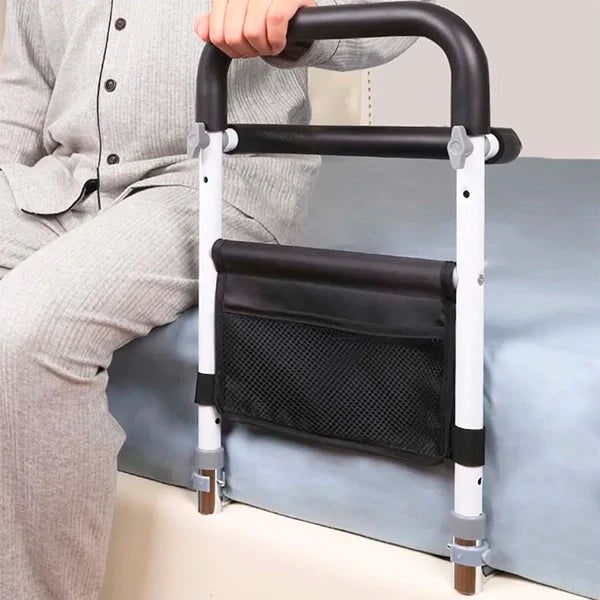 Adjustable Bed Rail With Storage Bag And Non-Slip Grip For Elderly Support - Image 1