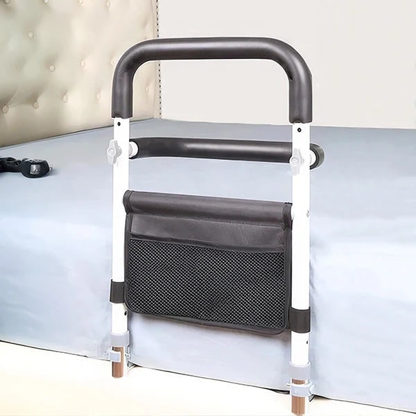 Adjustable Bed Rail With Storage Bag And Non-Slip Grip For Elderly Support - Image 2