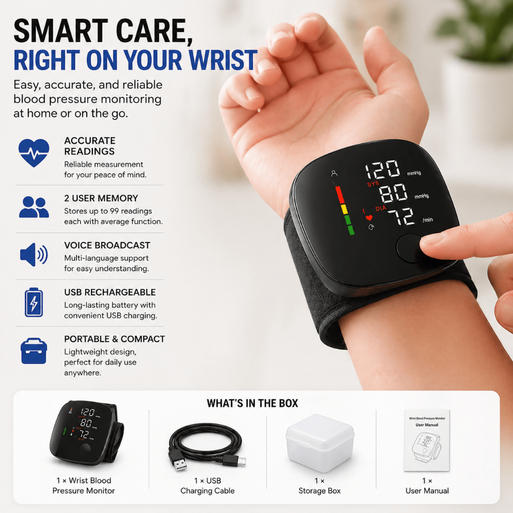 Automatic Blood Pressure Monitor Wrist Digital Home Use - Image 4