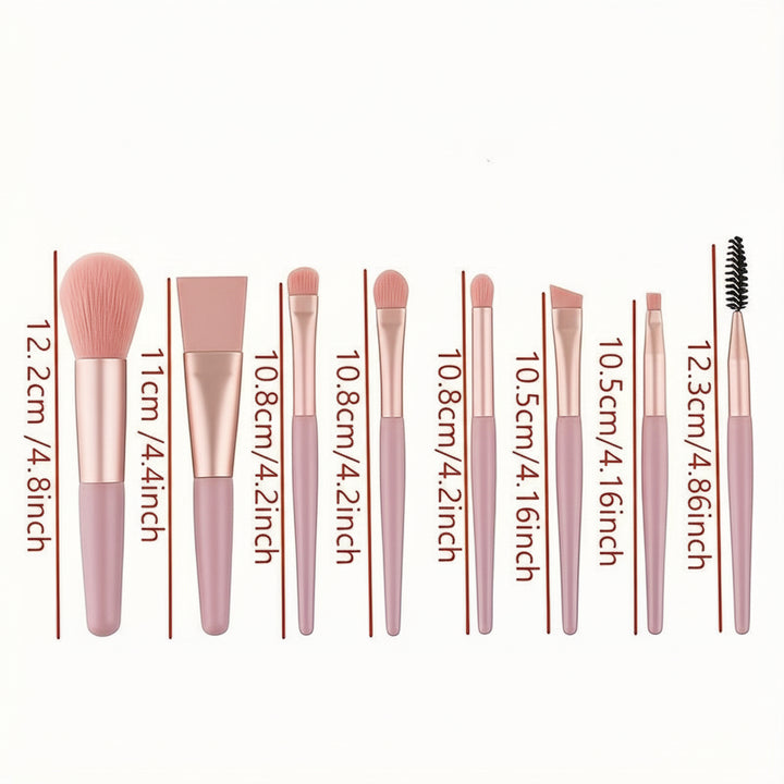Makeup Brush Set Nylon Cosmetic Brushes Pouch Kit