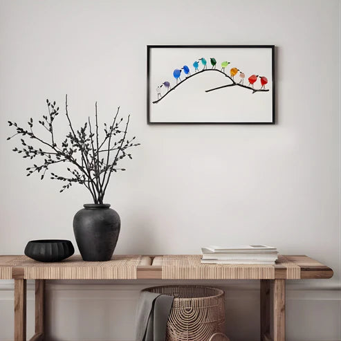 Wall Art Sea Glass Birds Driftwood Coastal Home Decor