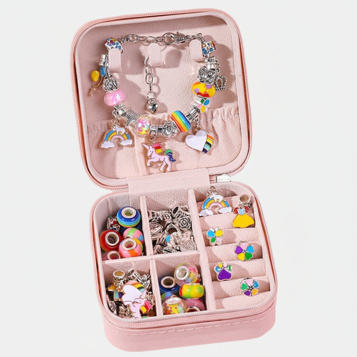 Kit Creazione Braccialetti Bambini, Set di Perline e Ciondoli per Gioielli Fai da Te