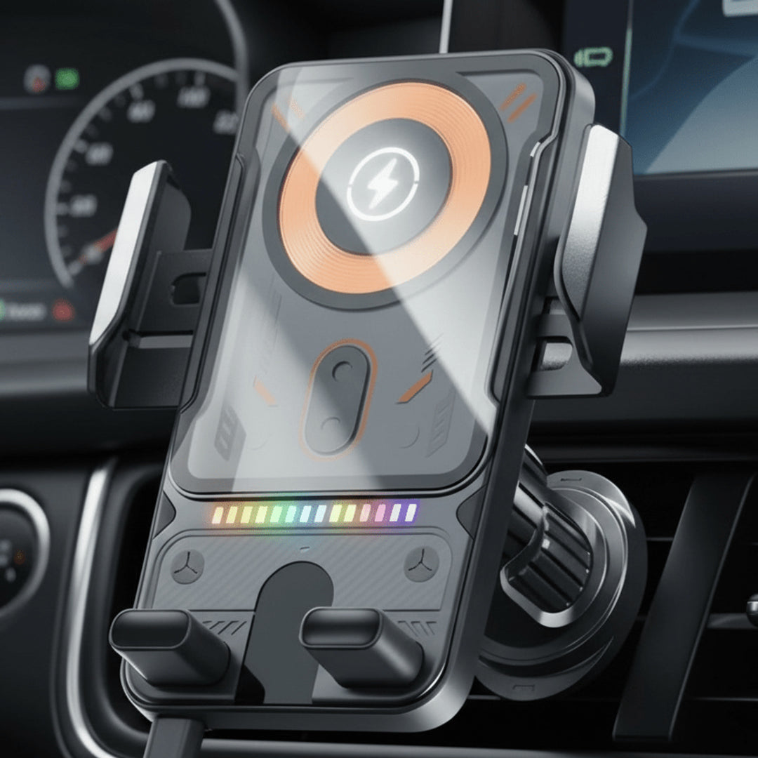 Car Phone Holder ROTAFIX Automatically Rotatable 2-in-1 With Wireless Charger - Image 1